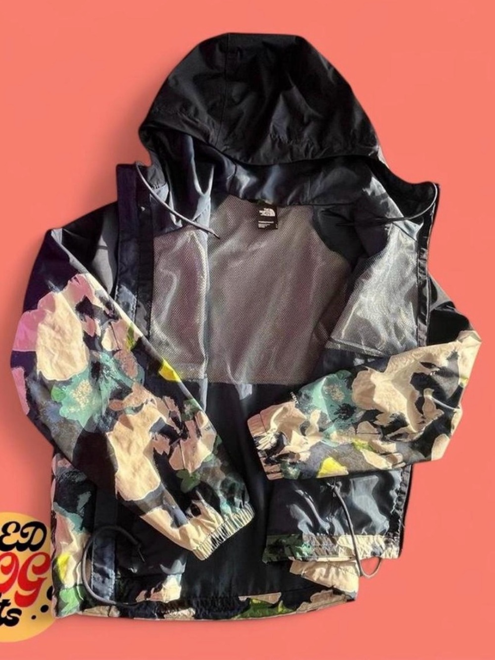 NORTH FACE colorful zip up rain jacket